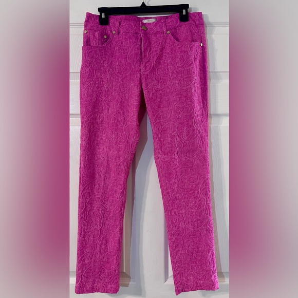 Eric Pants - Eric Vibrant Pink Textured/Patterned Pants
